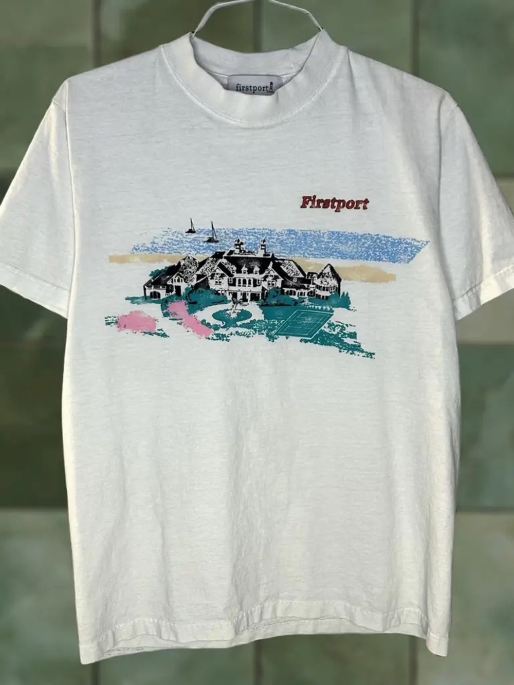 Firstport White Short-Sleeve Graphic Tee
